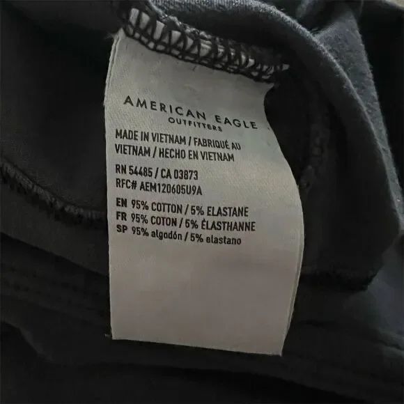 American Eagle Women's Gray Cropped Tank Top Size XL shoulder tie - Picture 4 of 7